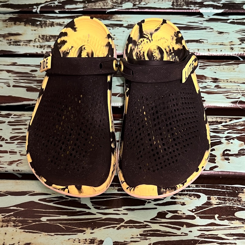 CROCS Black and Yellow Sandals
